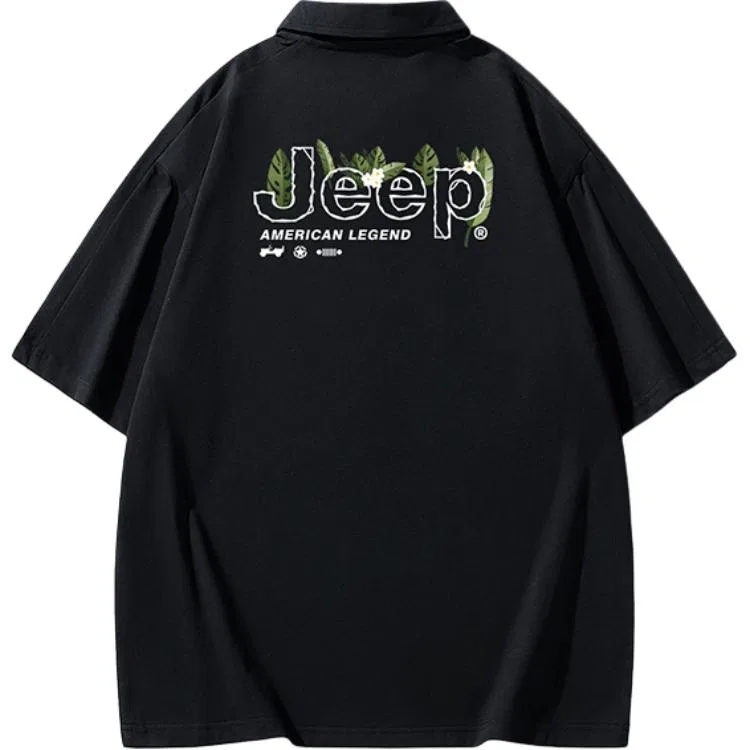 Детская футболка с отложным воротником Jeep, Черный