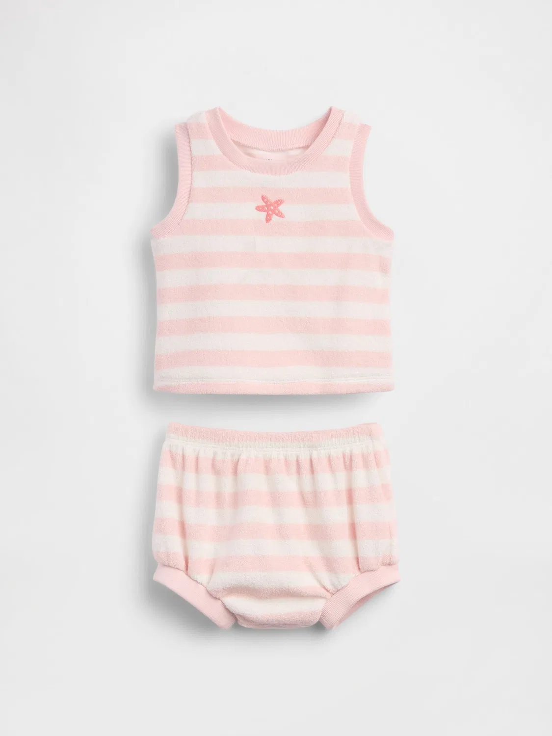 Комплект из топа и шорт с полосками, модель Terry Stripe Gap, розовый