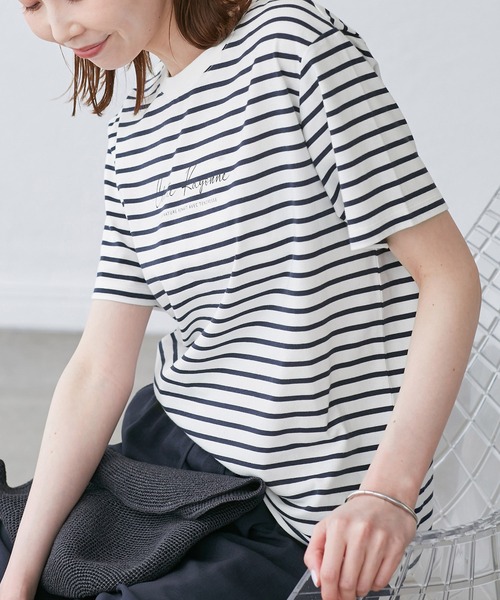 

Футболка с нарисованным от руки логотипом, с защитой от УФ-излучения, обработкой от пятен пота и охлаждающим эффектом ROPE' PICNIC, темно-синий