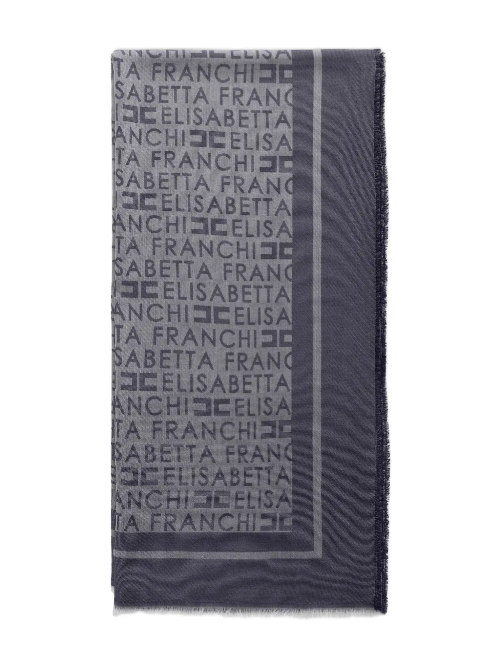 

Шарф из пашмины и жаккарда Elisabetta Franchi, синий