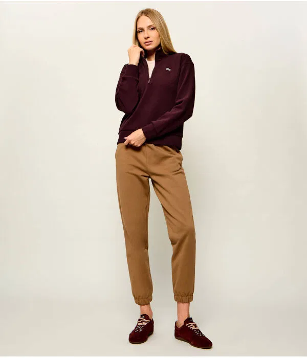 Флисовая кофта Lacoste Relaxed Fit, на молнии, Bordeaux — фото 2