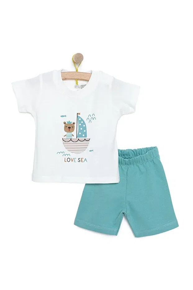 Футболка-Шорты Hellobaby с принтом, 2-струнная, для новорожденного мальчика Ebebek Hello Baby