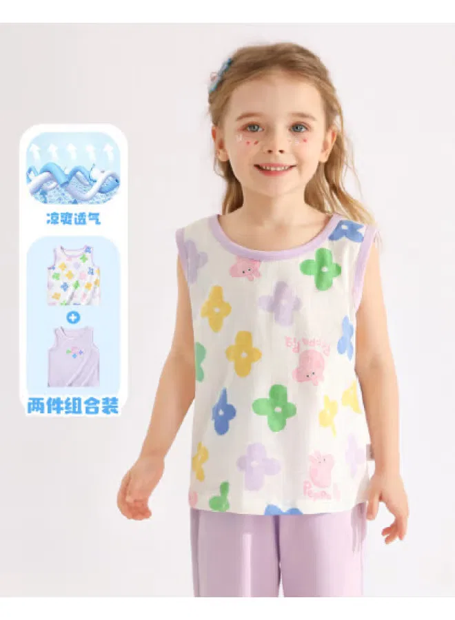 Майка тонкая дышащая Peppa Pig, белый с фиолетовым