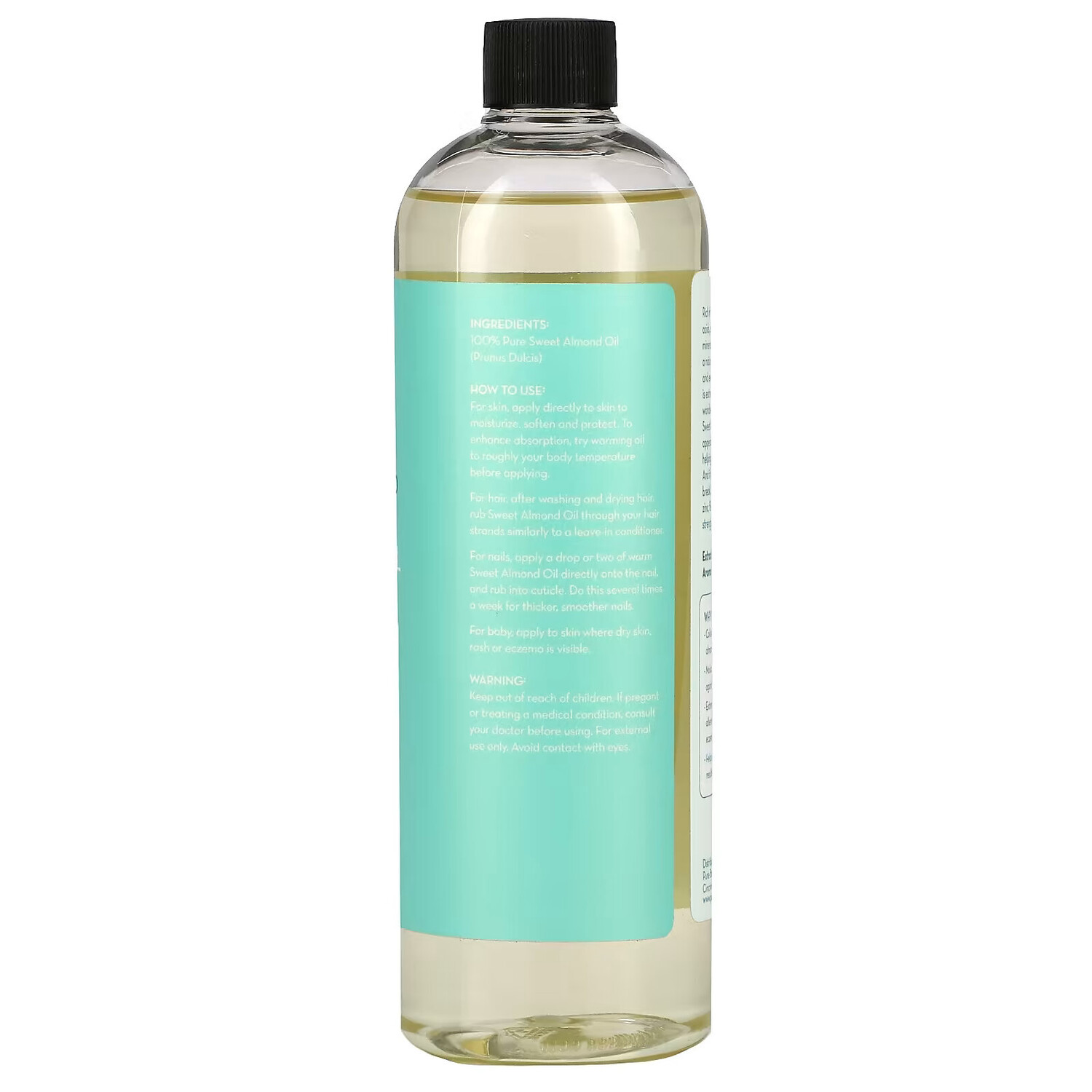 Pure Body Naturals, Масло сладкого миндаля, 473 мл (16 жидк. Унций) — фото 3