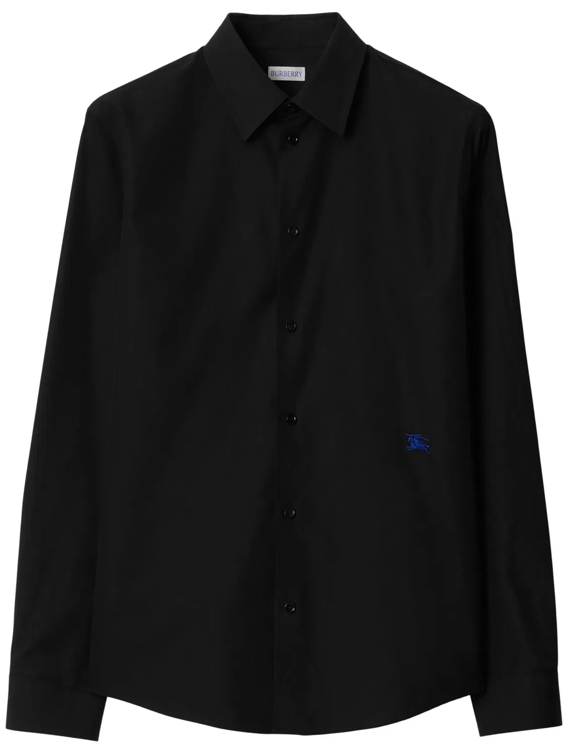 Рубашка из хлопка с вышивкой EKD Burberry, черный