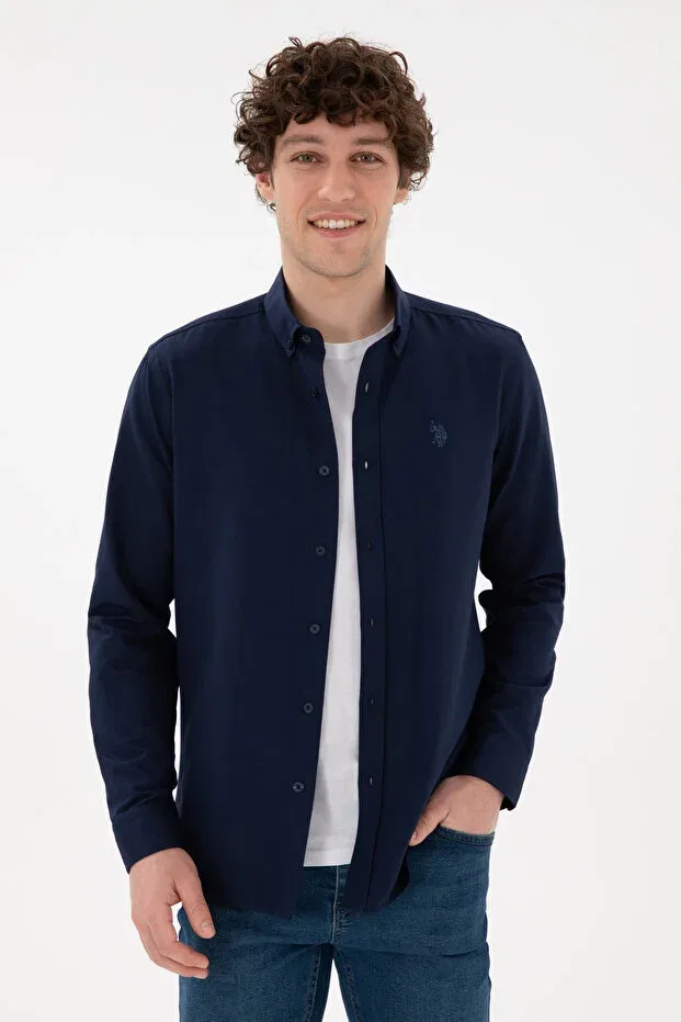 Мужская рубашка с длинным рукавом Basics U.S. Polo Assn., Navy Blue