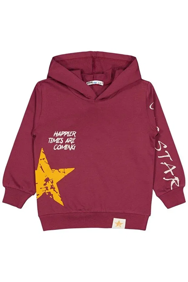 Детское худи с принтом для мальчиков Cool star printed Civil Boys, Burgundy