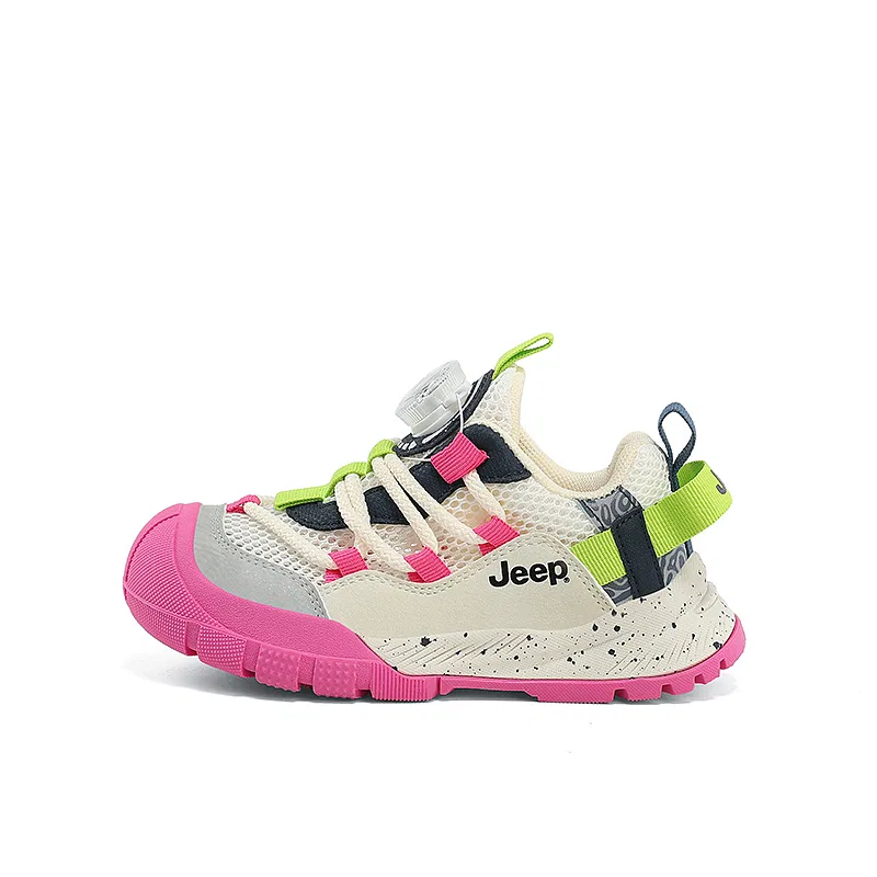 Детские кроссовки с дышащей сеткой Jeep, Ivory White/Rose Pink