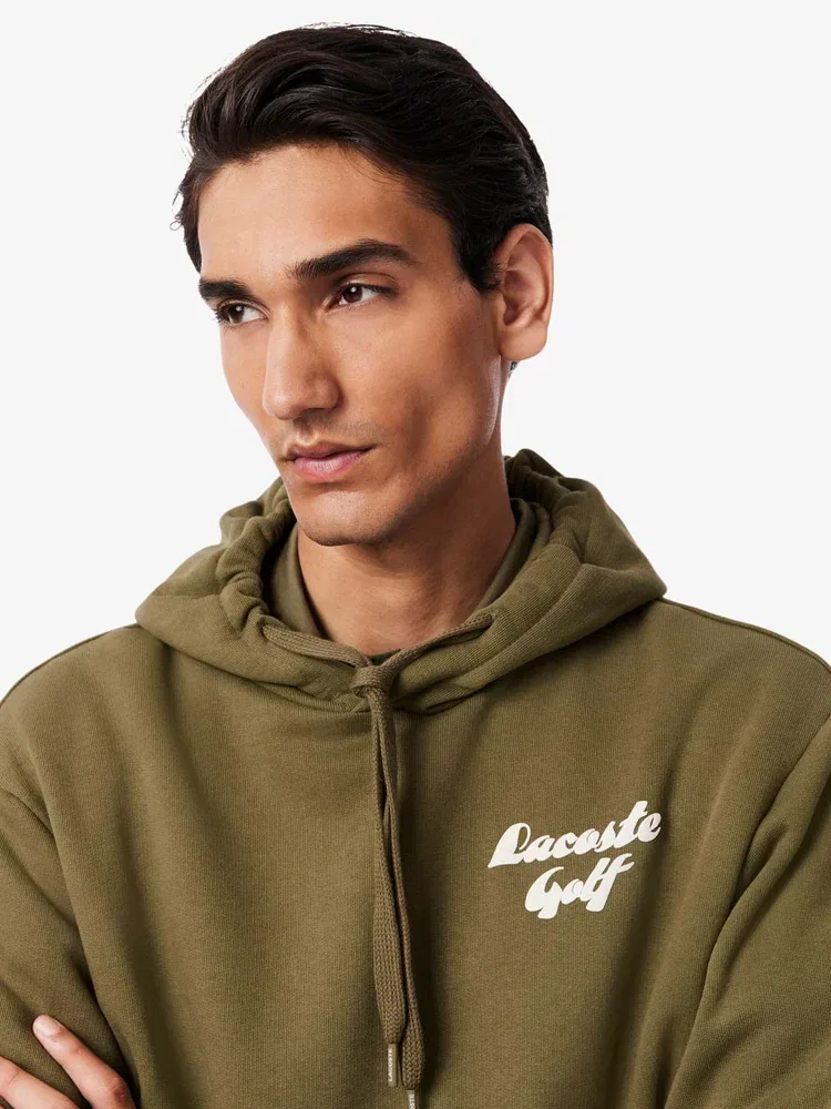 Худи мужское с принтом LACOSTE, Khaki — фото 2