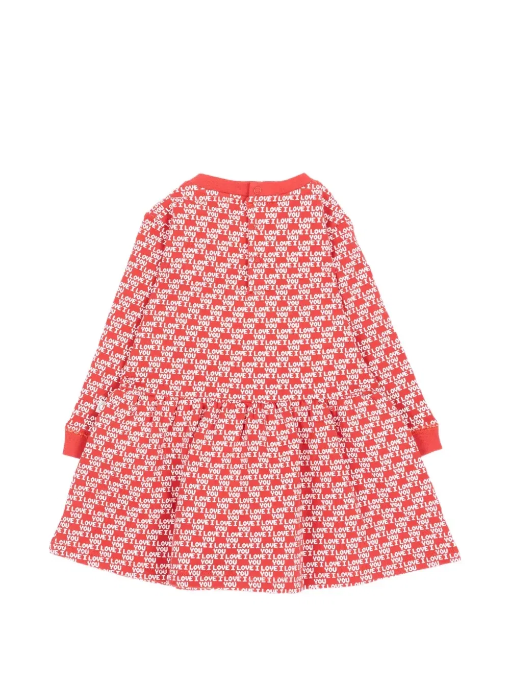 Платье с длинными рукавами и принтом «Я тебя люблю» Stella McCartney Kids, красный — фото 2