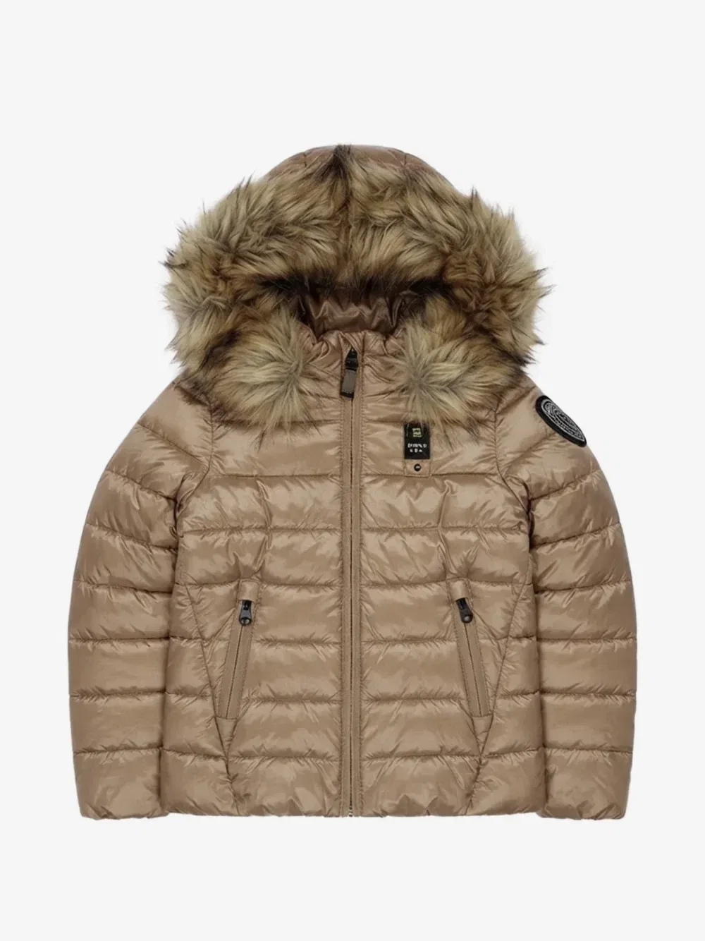 Стеганая куртка с искусственным мехом Blauer, бежевый