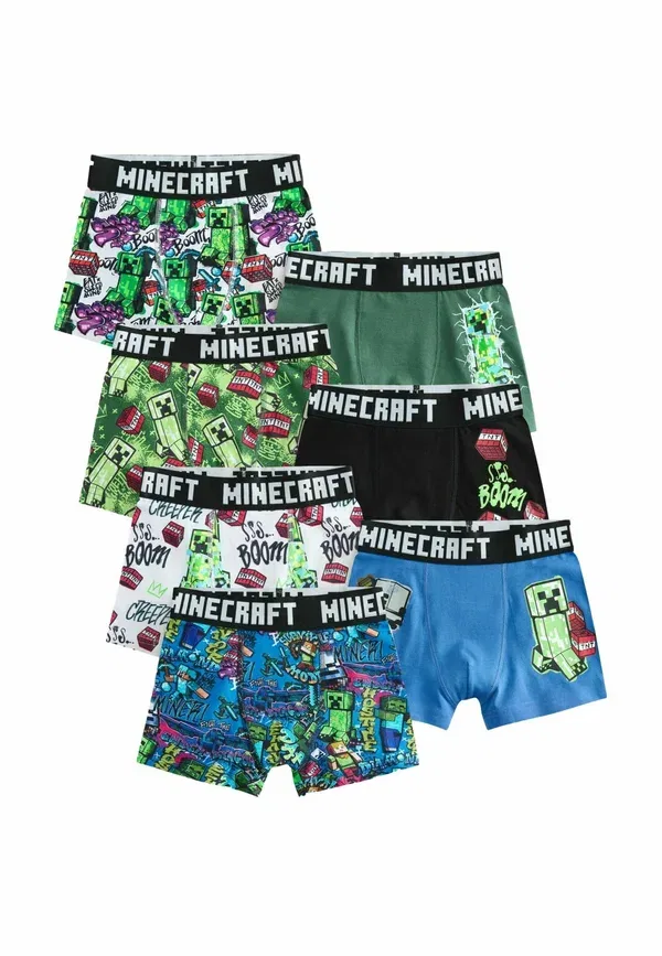 Трусы 7 шт, Minecraft, Next, зеленый, черный