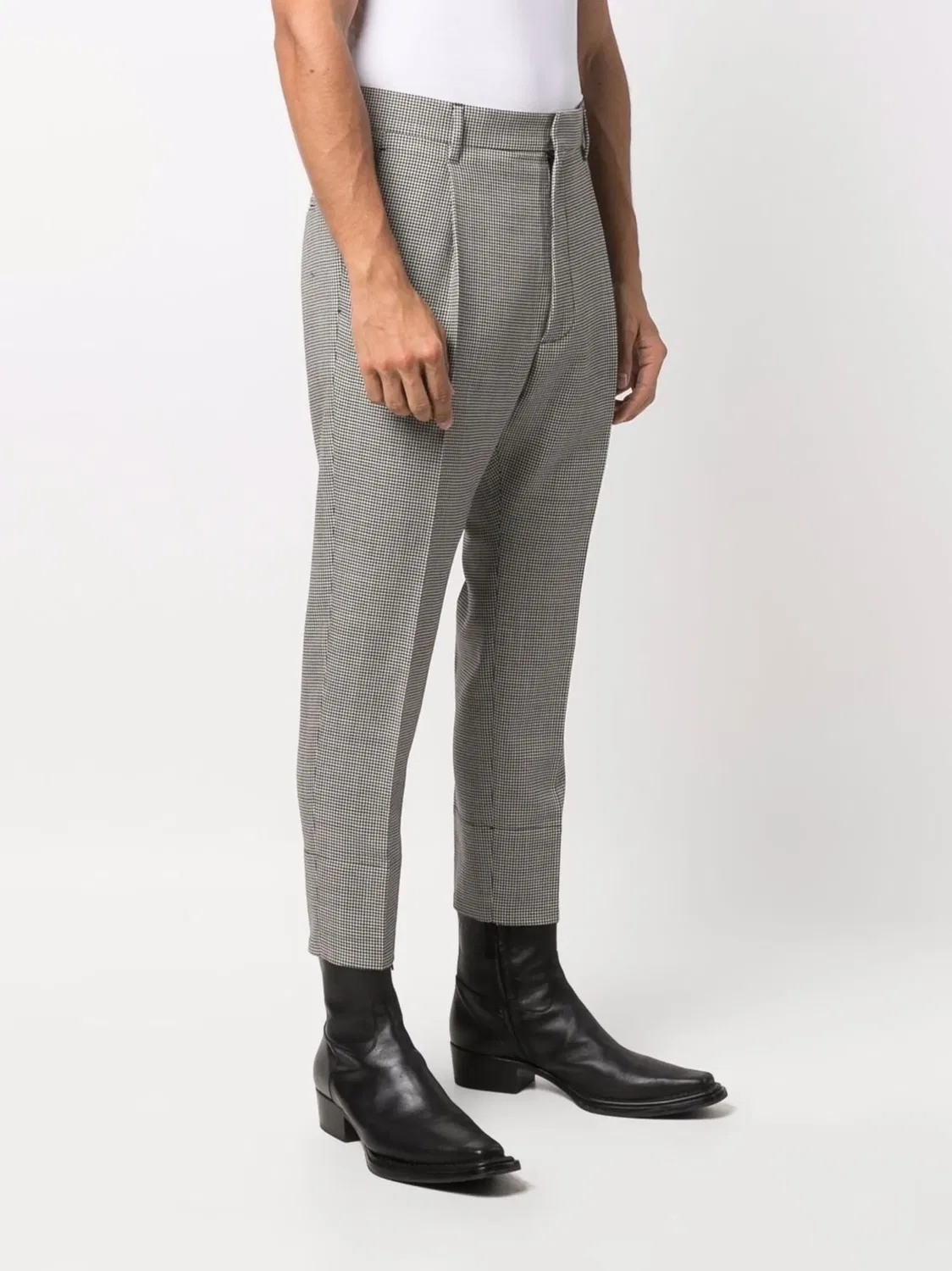 Короткие tailored брюки в гусиный узор DSQUARED2, черный — фото 2