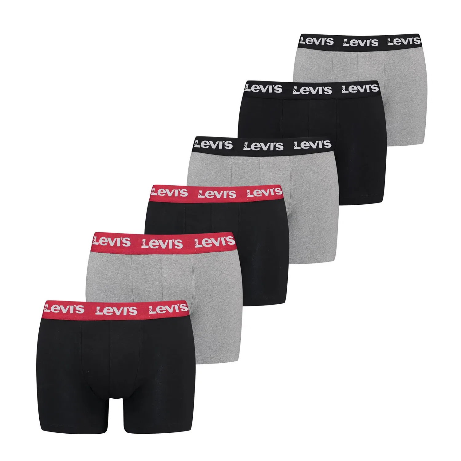 Мужские боксеры 6 шт Levi's, Black/Grey