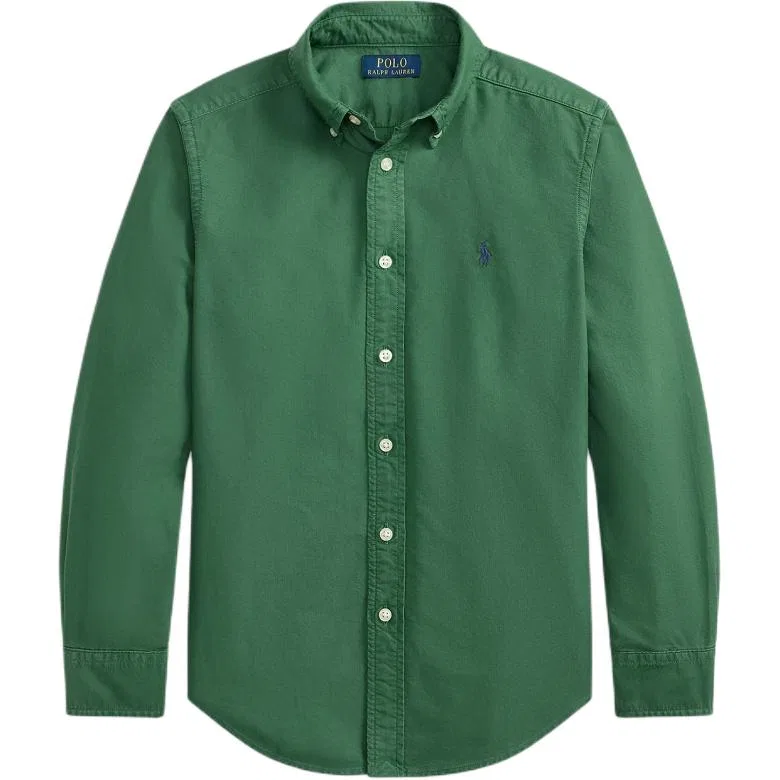 Детская рубашка свободного кроя с отложным воротником Polo Ralph Lauren, Green