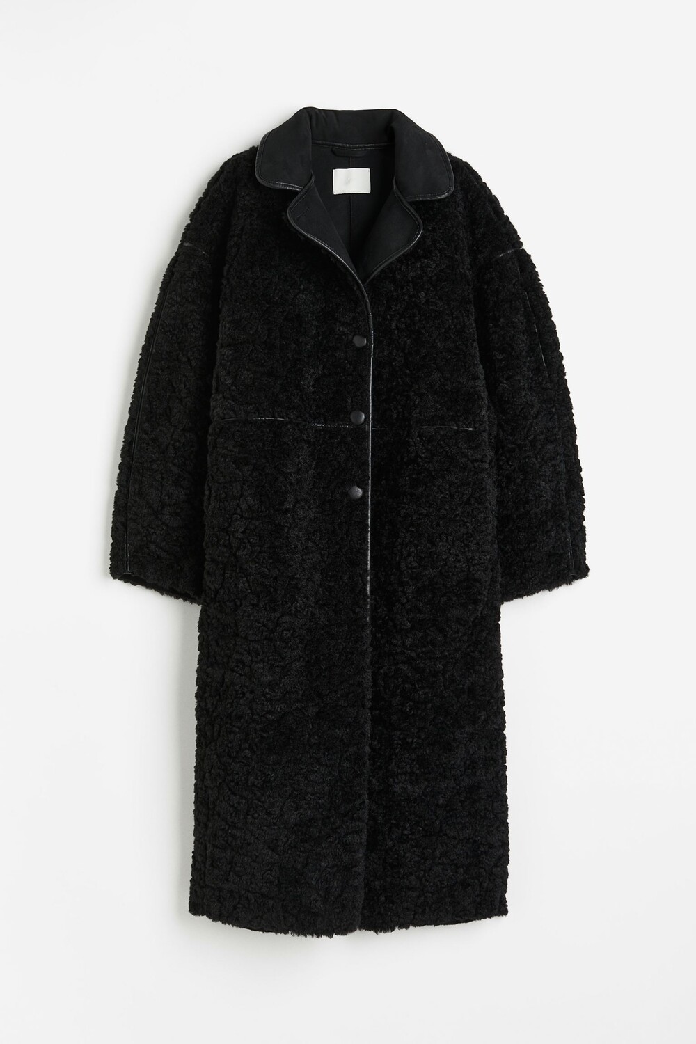 

Пальто H&M Teddy Fleece, черный