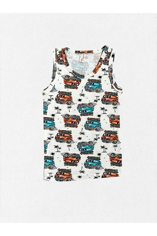 Детский комплект для мальчиков с принтом Minibus Palm Elmas Kids, White — фото 3