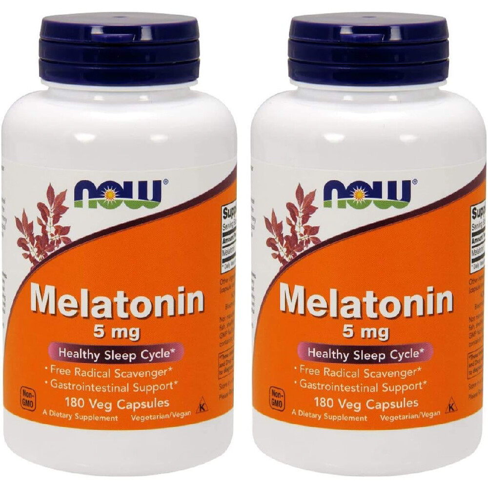 

Мелатонин NOW Supplements 5 мг, 2x180 шт.