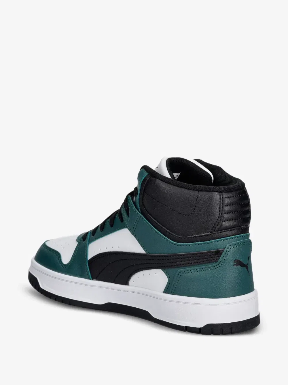 Круглый носок высокие кроссовки Rebound Slam Mid Puma Kids, зеленый — фото 3