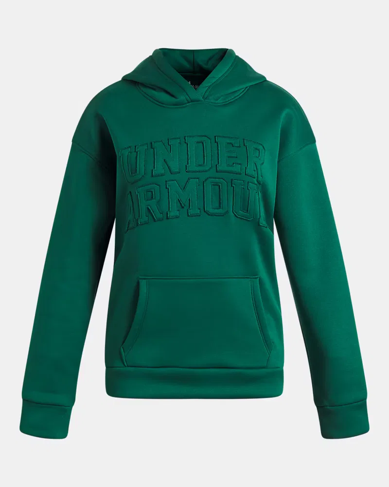 Детское худи с начесом и кенгуру-карманом Armour Fleece UnderArmour, Campus Ivy — фото 4