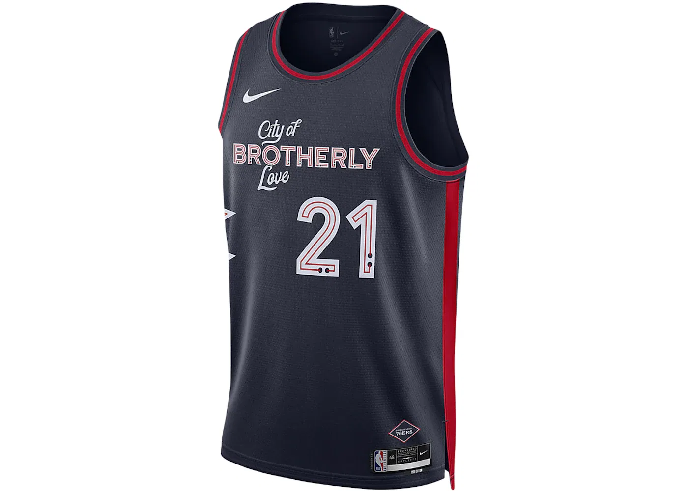 Мужская джерси с принтом Nike NBA Swingman Joel Embiid Philadelphia 76Ers City Edition 2023/24, Black