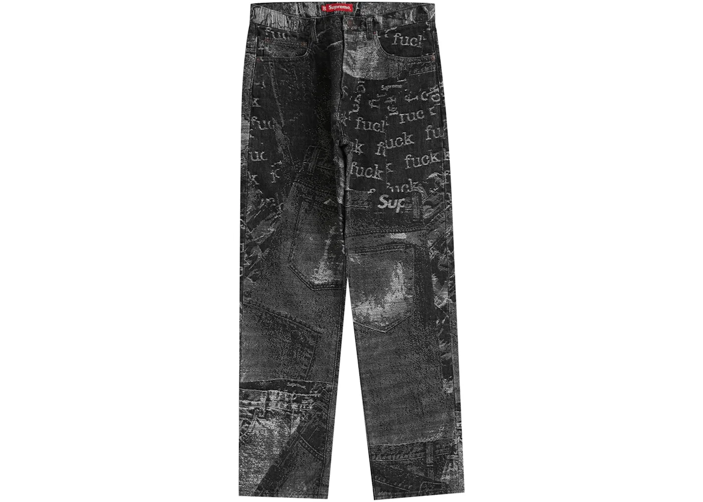 Мужские джинсы с джинсовой тканью Supreme Archive Denim Jacquard Regular Jean, Black