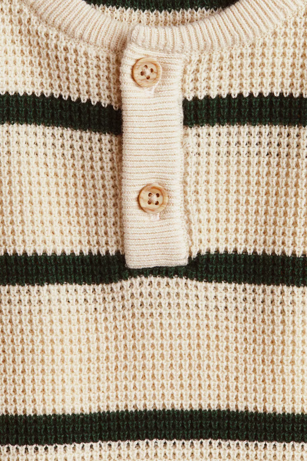 Свитер Хенли H&M, Hellbeige/Gestreift — фото 2