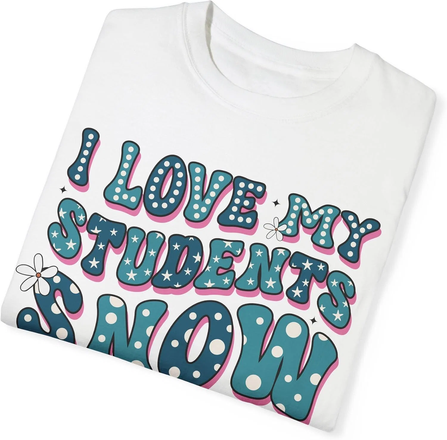 Футболка с принтом I Love My Students Snow Much Comfort Colors 1717, White — фото 2