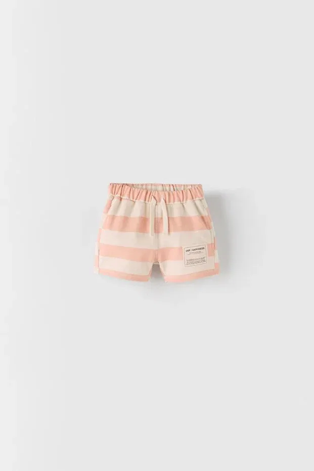 Детские шорты для девочек в полоску Zeyderkids, Pink