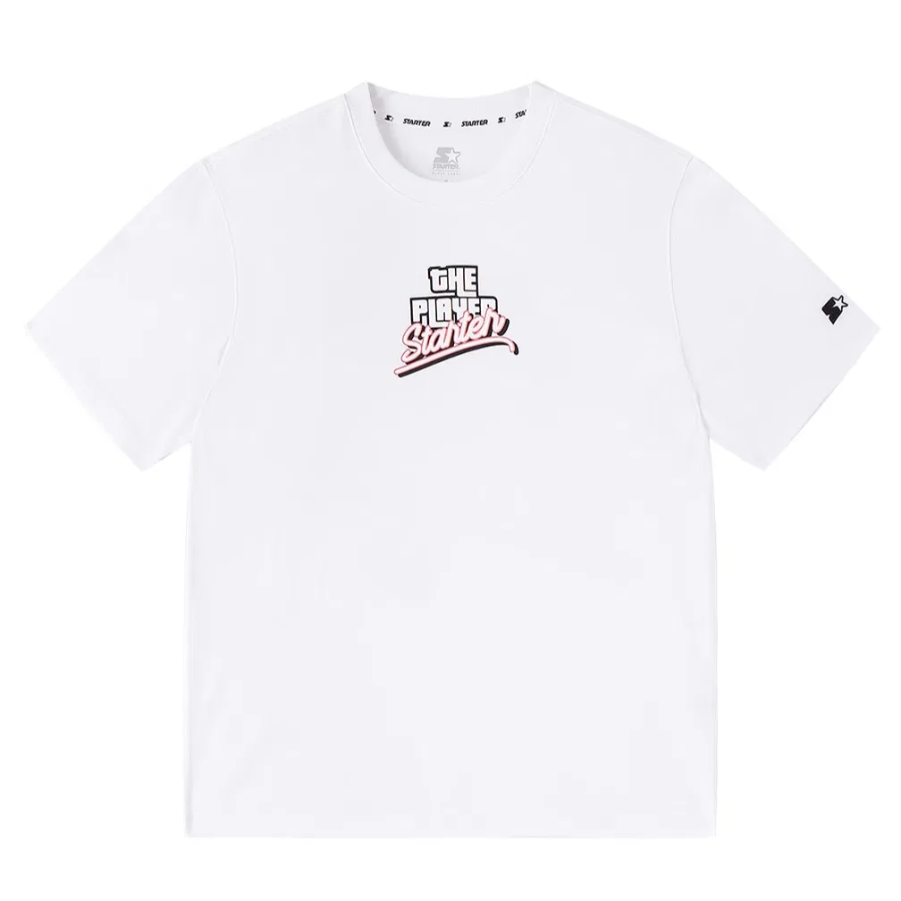 Детская футболка с круглым вырезом White Unisex White Crew Neck Moderate Straight Fit STARTER — фото 3
