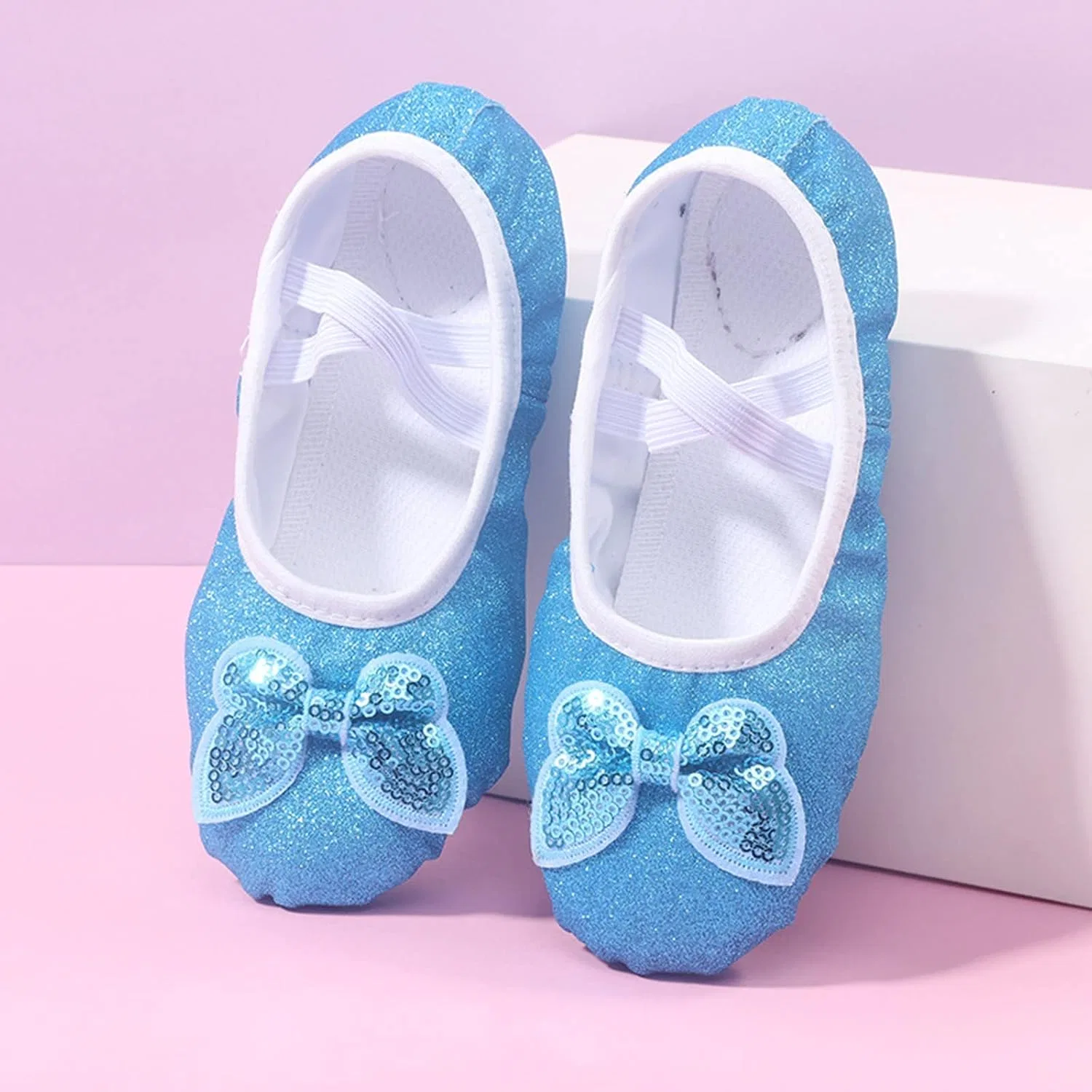 Детские балетки для девочек с принтом Ballet Shoes Pink — фото 2