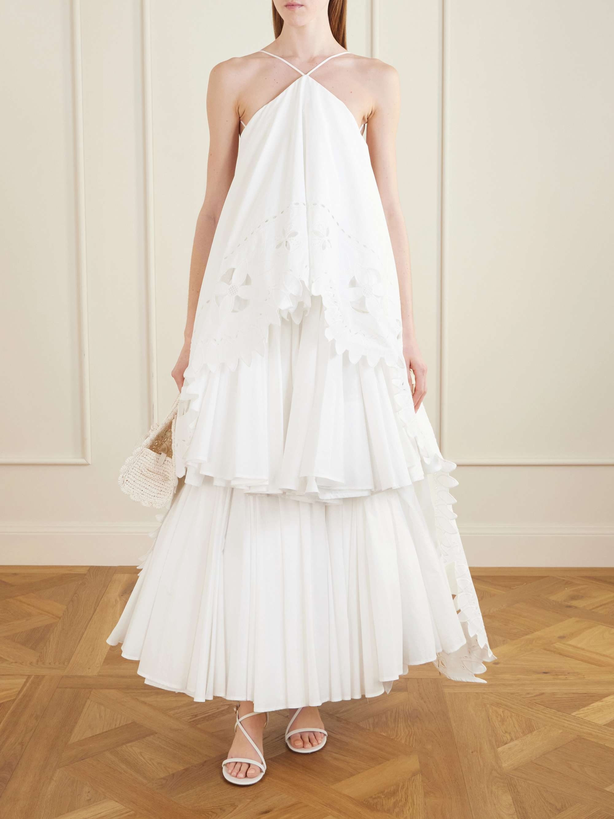 Платье Jacquemus La Robe Provençale Embroidered Cotton Maxi, белый — фото 2