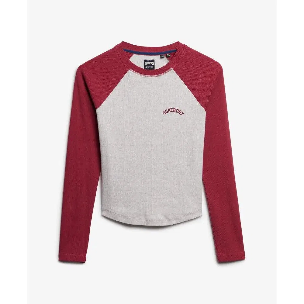 Женский лонгслив с логотипом Essential Superdry, Weiß Bordeaux