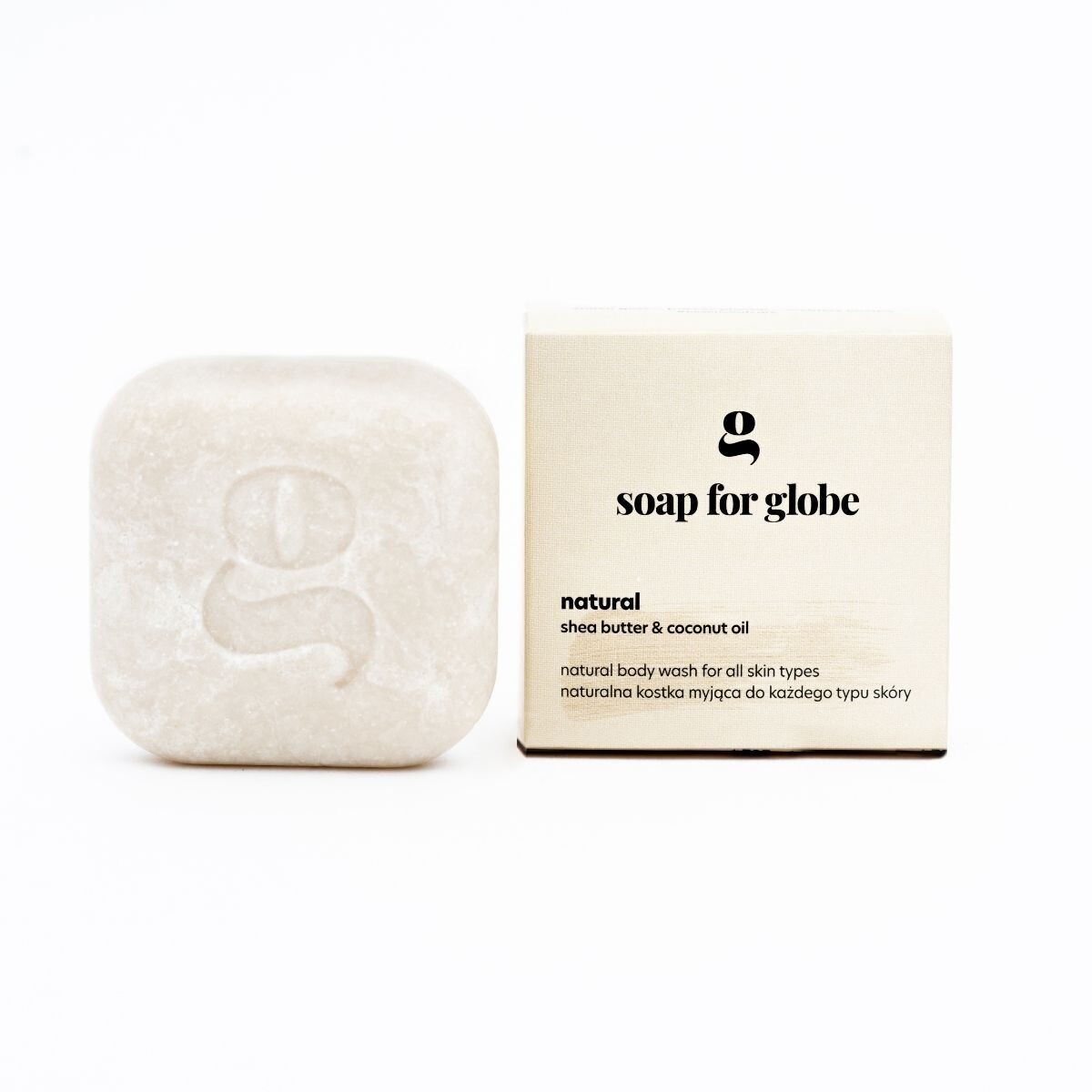 

Soap for Globe Natural мыло для умывания со сливочным маслом ши и увлажняющим кокосовым маслом для всех типов кожи, 100 г
