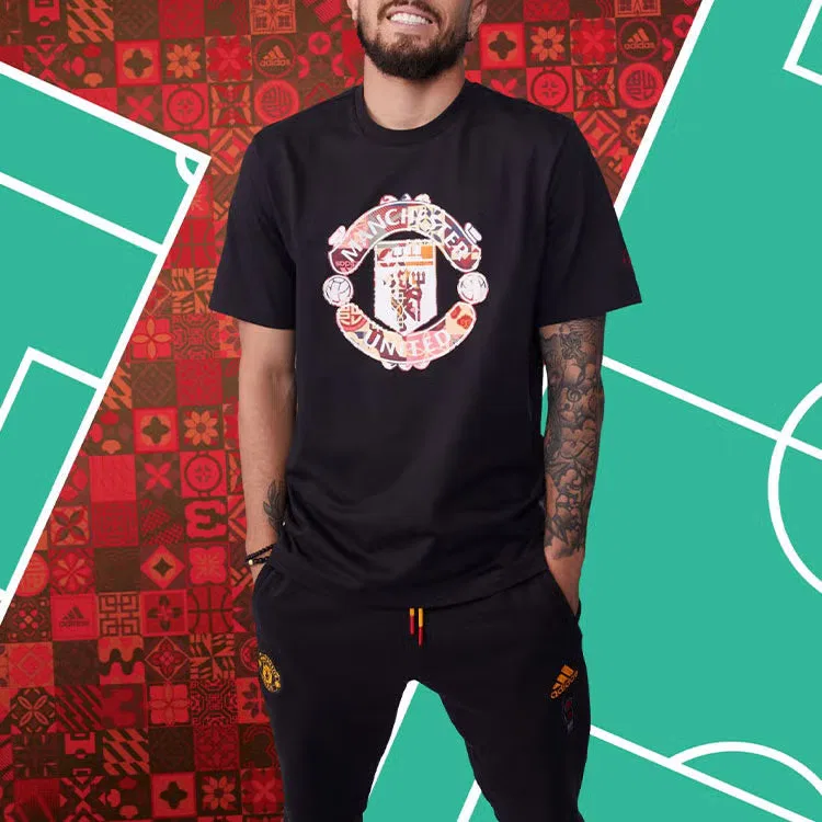 Футболка с принтом Mufc Cny Tee Adidas, черный — фото 4