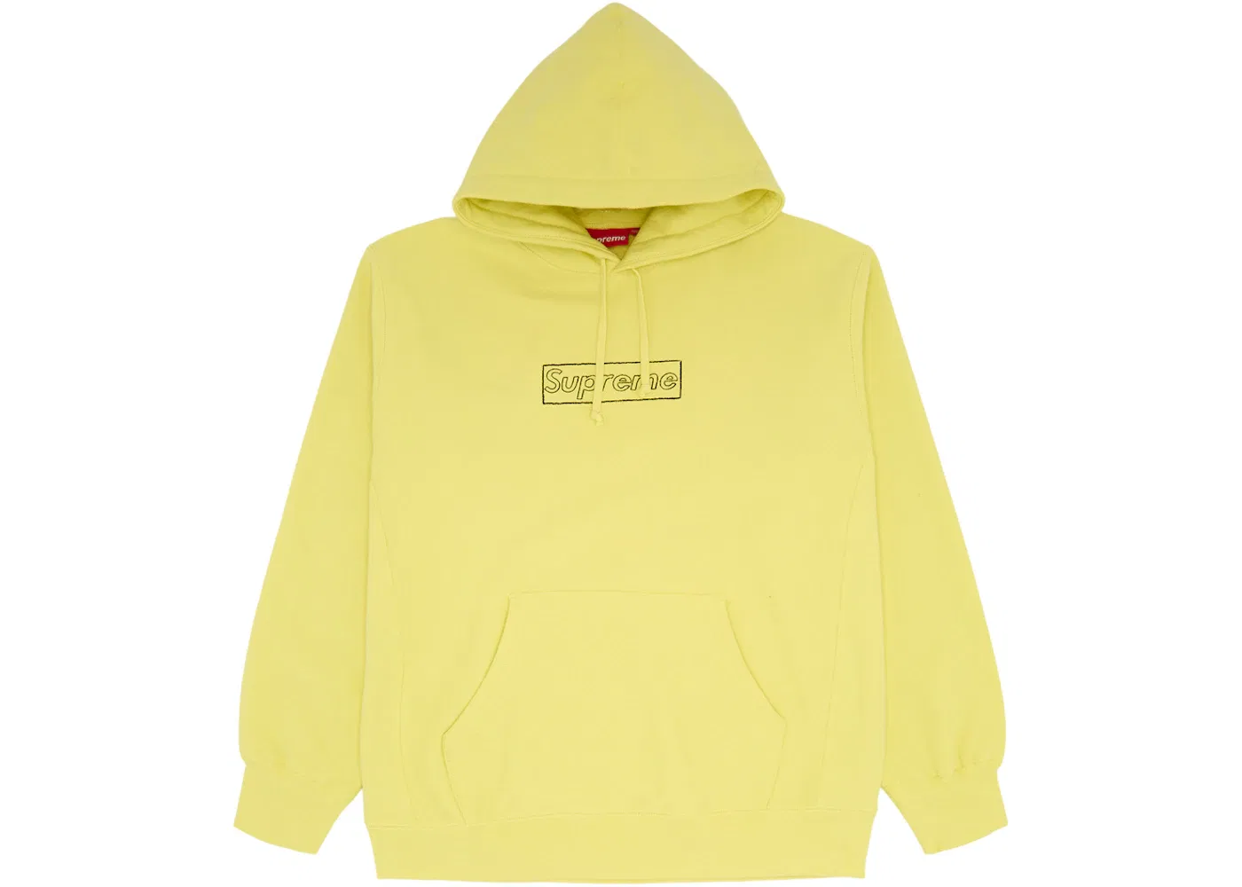 Мужской худи с принтом KAWS Chalk Logo Supreme, Light Lemon