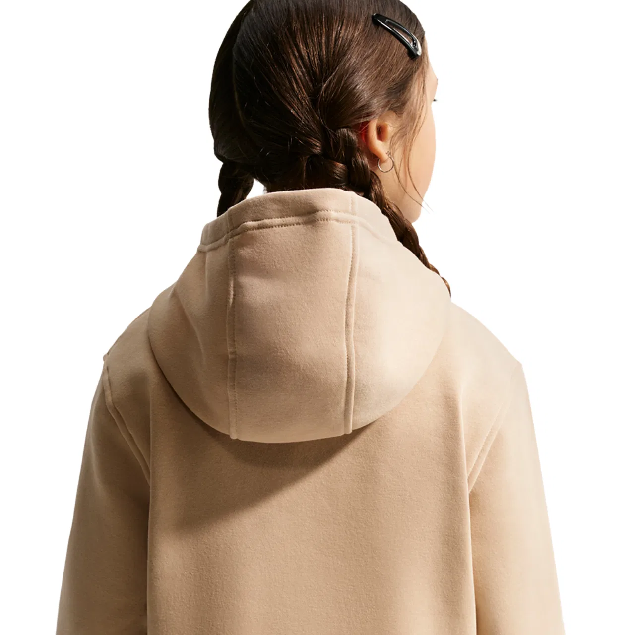 Детское худи для мальчиков с флисом Nike NSW Club LBR Fleece Hoodie, White/Linen — фото 2