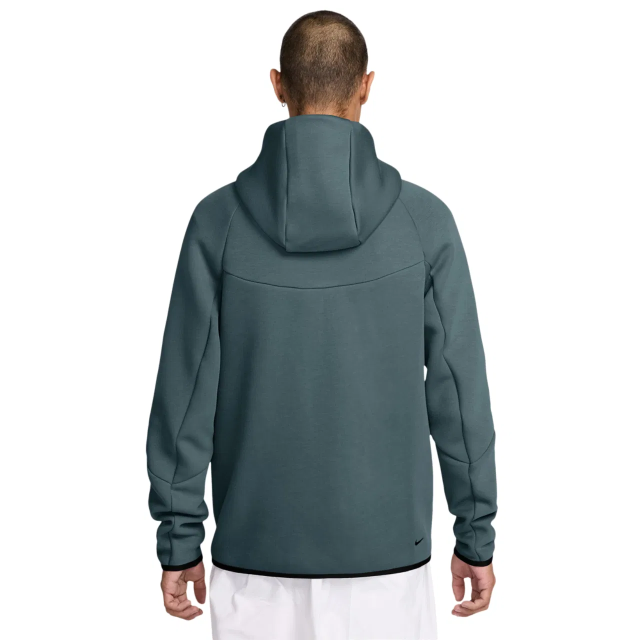 Мужское худи Nike Tech Fleece Full-Zip Windrunner, черный/зеленый — фото 2