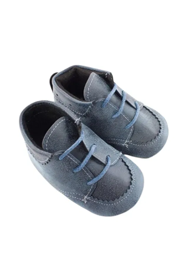 Детские пинетки из натуральной нубуковой кожи для новорожденных Babexi, Blue