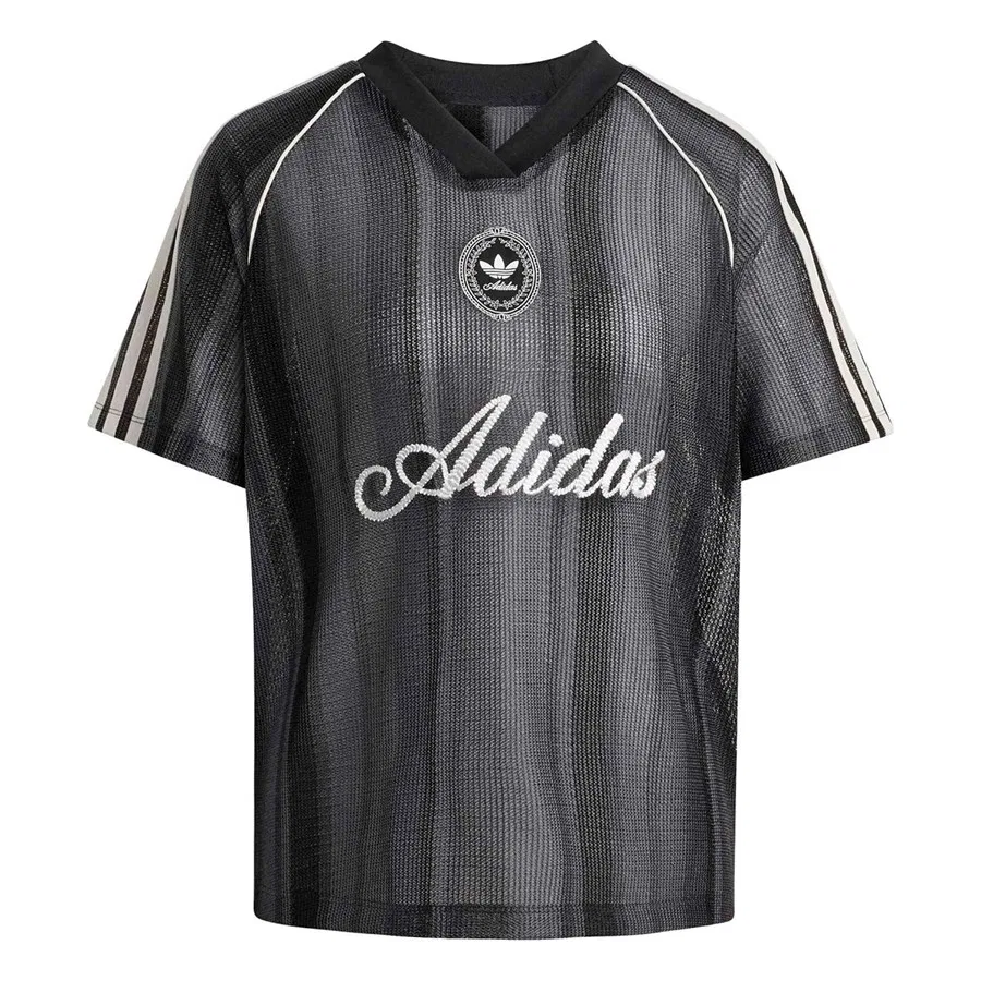 Женская футболка с принтом Knit Jersey adidas, Черный