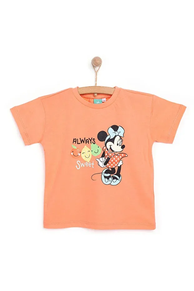 Детская футболка для девочек с принтом Minnie Mouse Girl Tshirt Disney, Coral