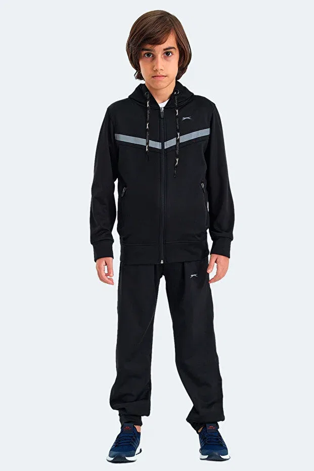 Детский спортивный костюм для мальчиков с капюшоном Slazenger, Black / Black — фото 4