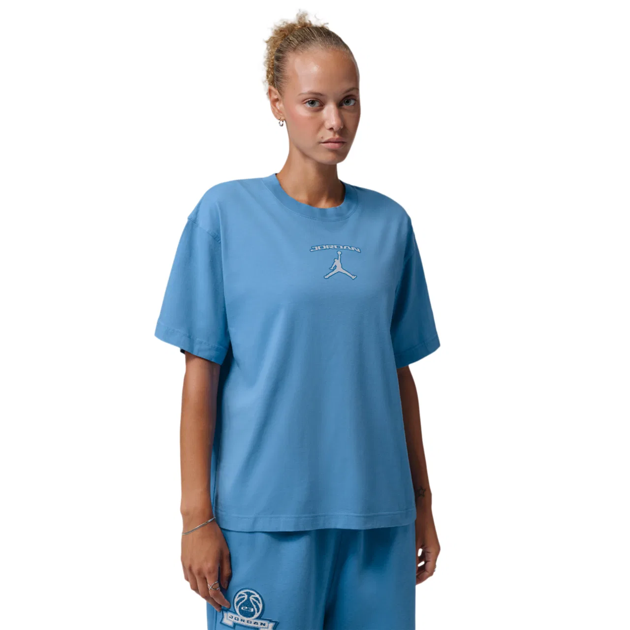 Женская футболка свободного кроя Jordan Brooklyn GF GFX Tee, Blue Beyond
