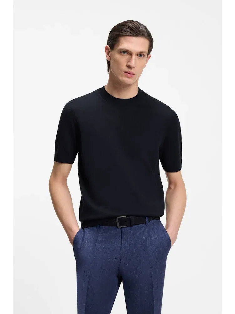Джемпер из мериносовой шерсти BOSS, Black