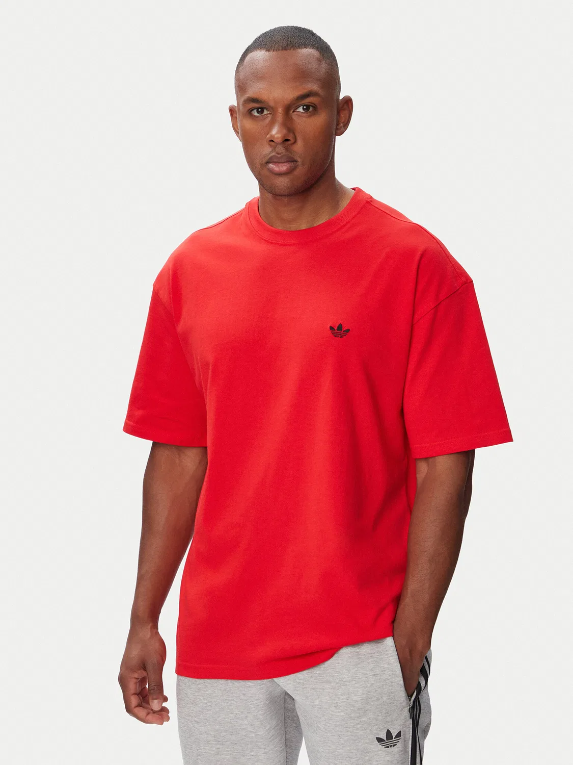 Мужская футболка свободного кроя Trefoil Essentials Adidas, красный