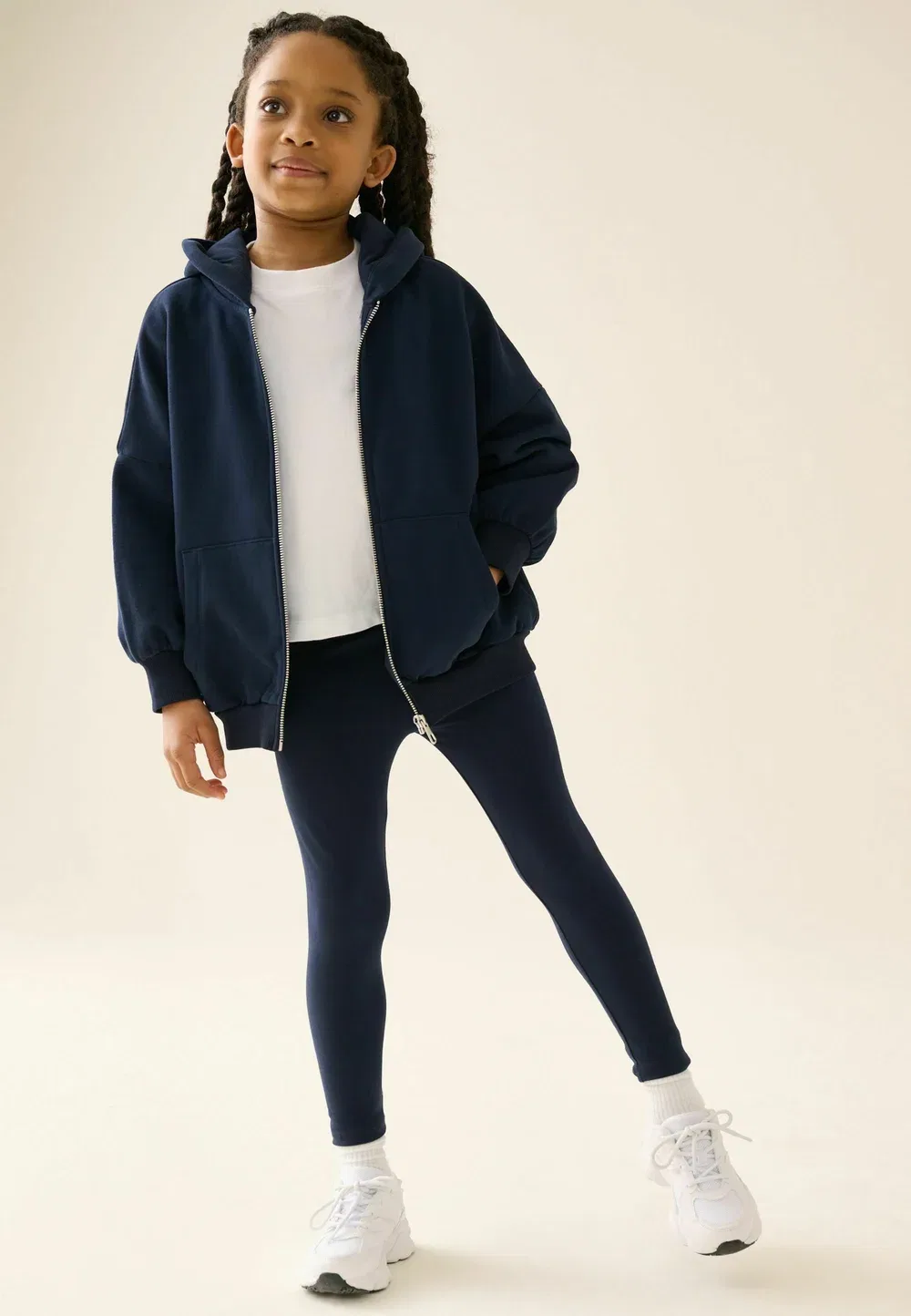 Комплект из худи и леггинсов на молнии, стандартного кроя Next, Navy Blue