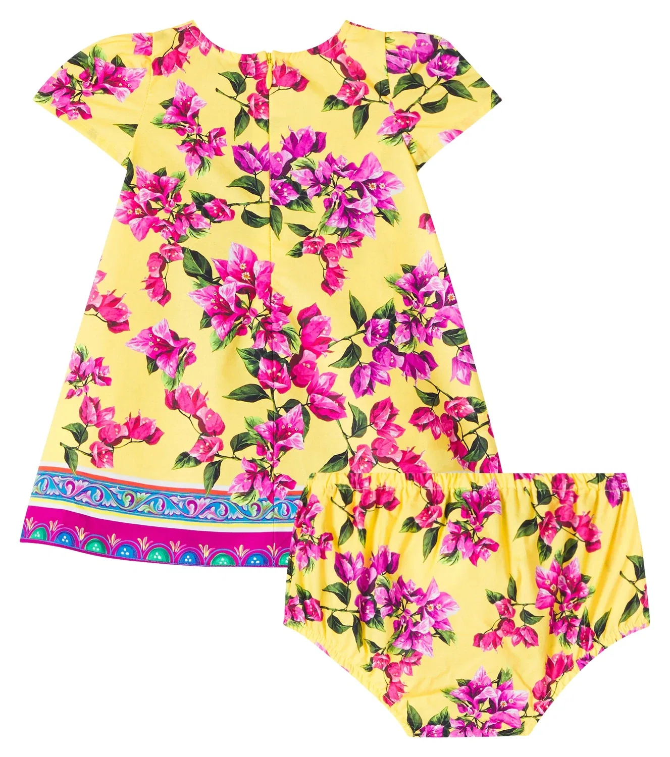 Комплект из платья и трусиков-халата Baby Taormina из хлопка Dolce&Gabbana Kids, желтый — фото 4