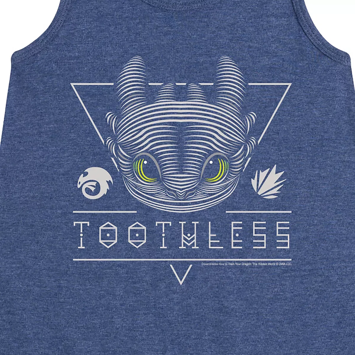 Детское платье-трапеция без рукавов How to Train Your Dragon Toothless Line Art Heather Navy — фото 2