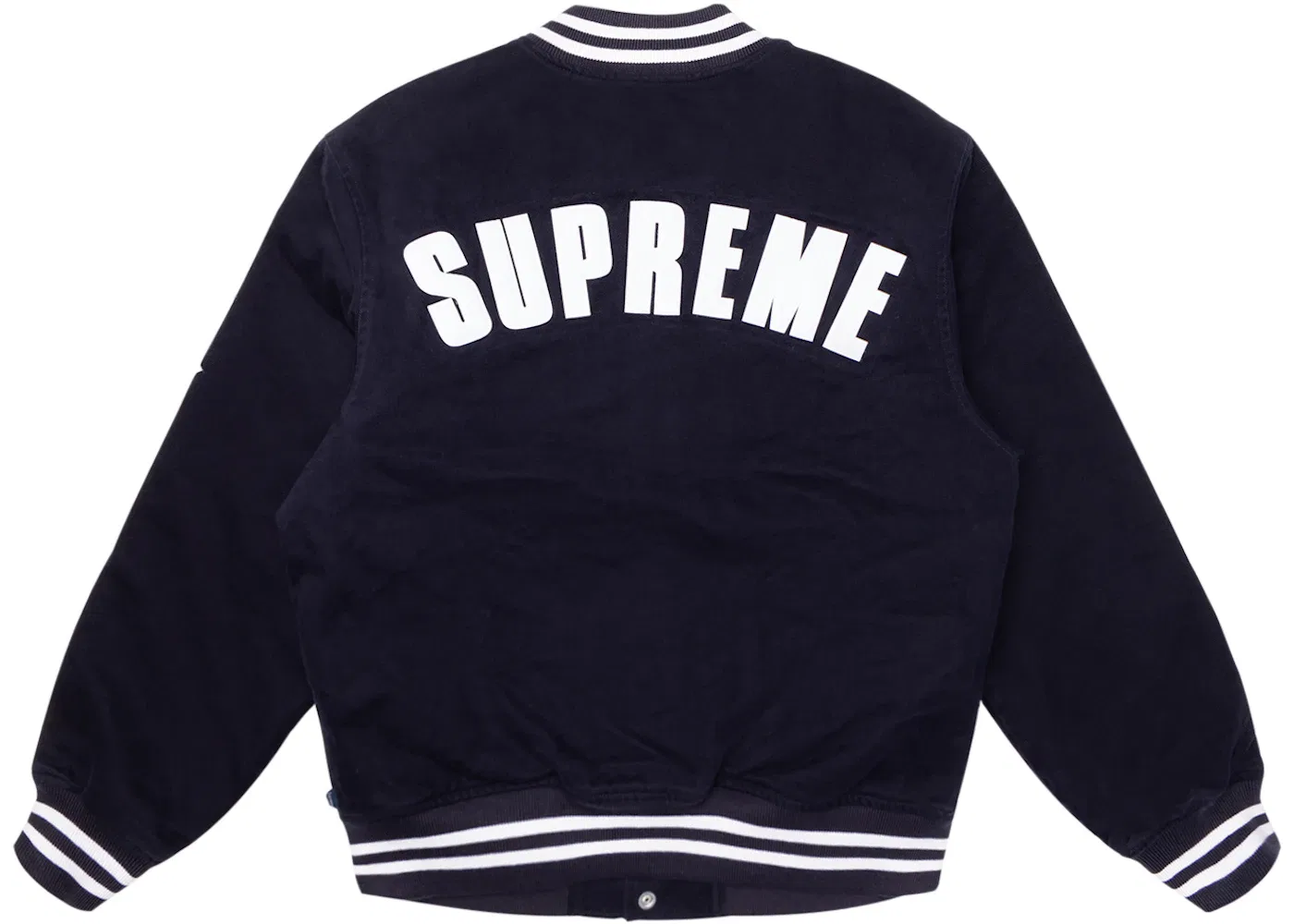 Мужская бейсбольная куртка с принтом Supreme Varsity Jacket Navy — фото 2