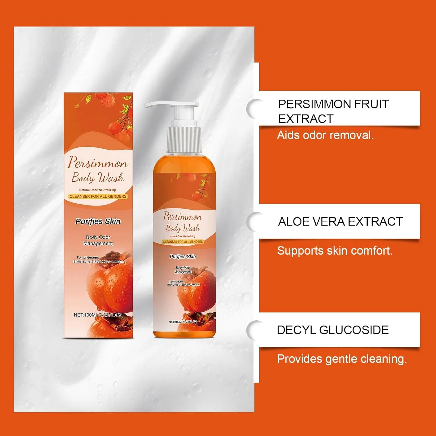 Гель для душа Persimmon Body Wash, RadiantRe, 2 шт по 100 мл — фото 4